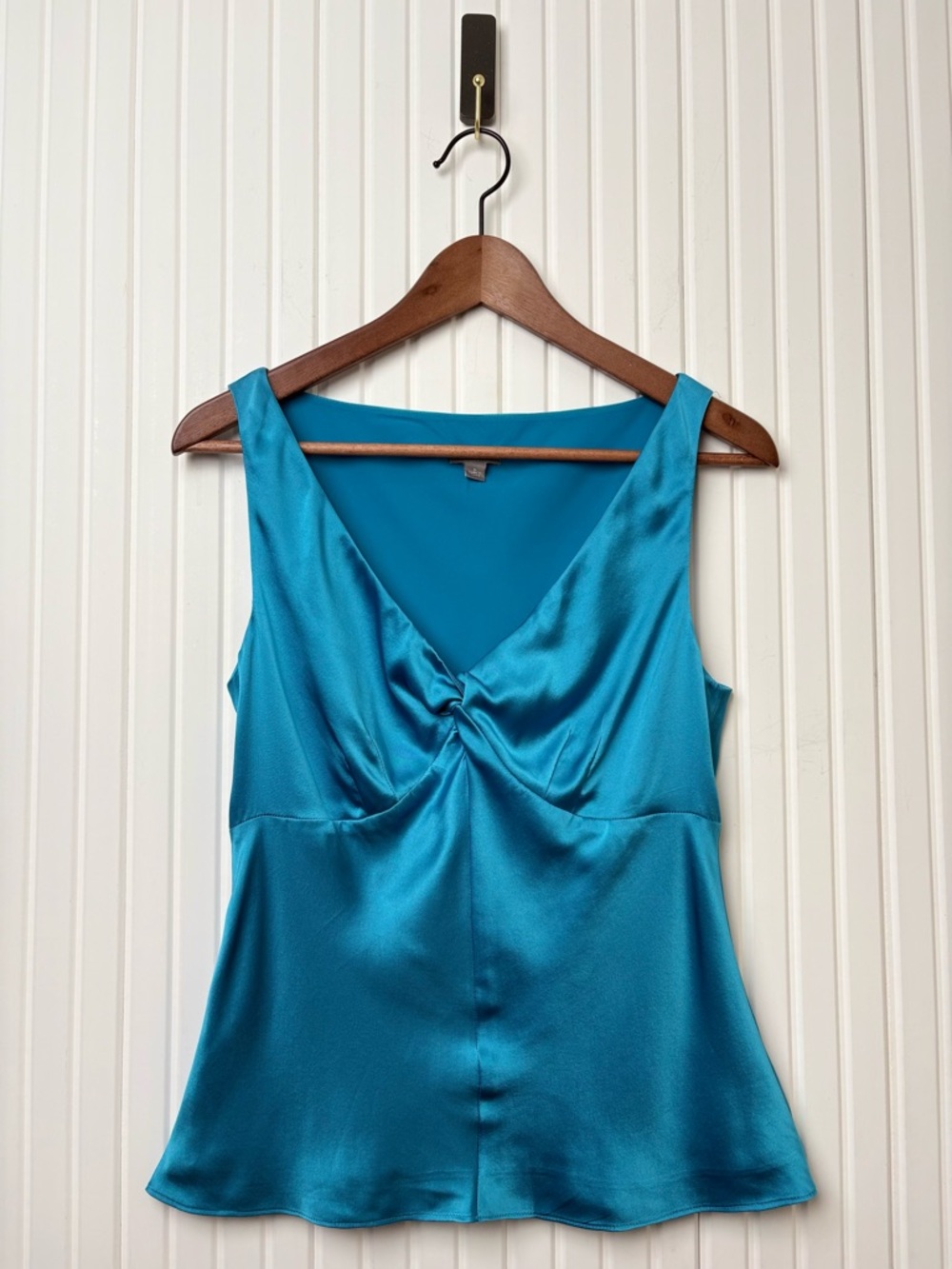Ann Taylor Womens Y2K Babydoll Silk Camisole Tank Top 6 Blue Coquette Fairy
